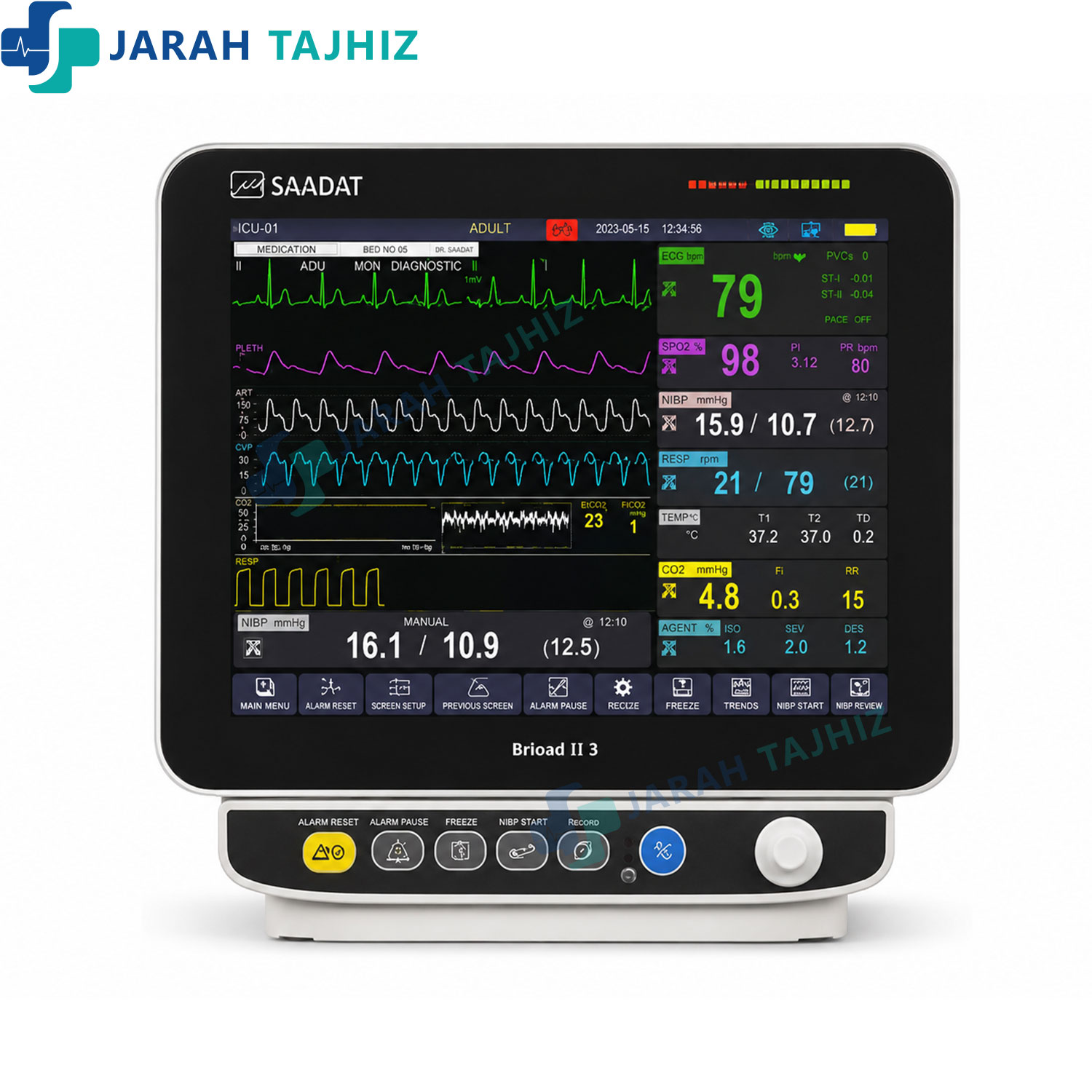 مانیتور-علائم-حیاتی-سعادت-مدل-الوند-جراح-تجهیز مانیتور علائم حیاتی سعادت مدل الوند - Image 1
