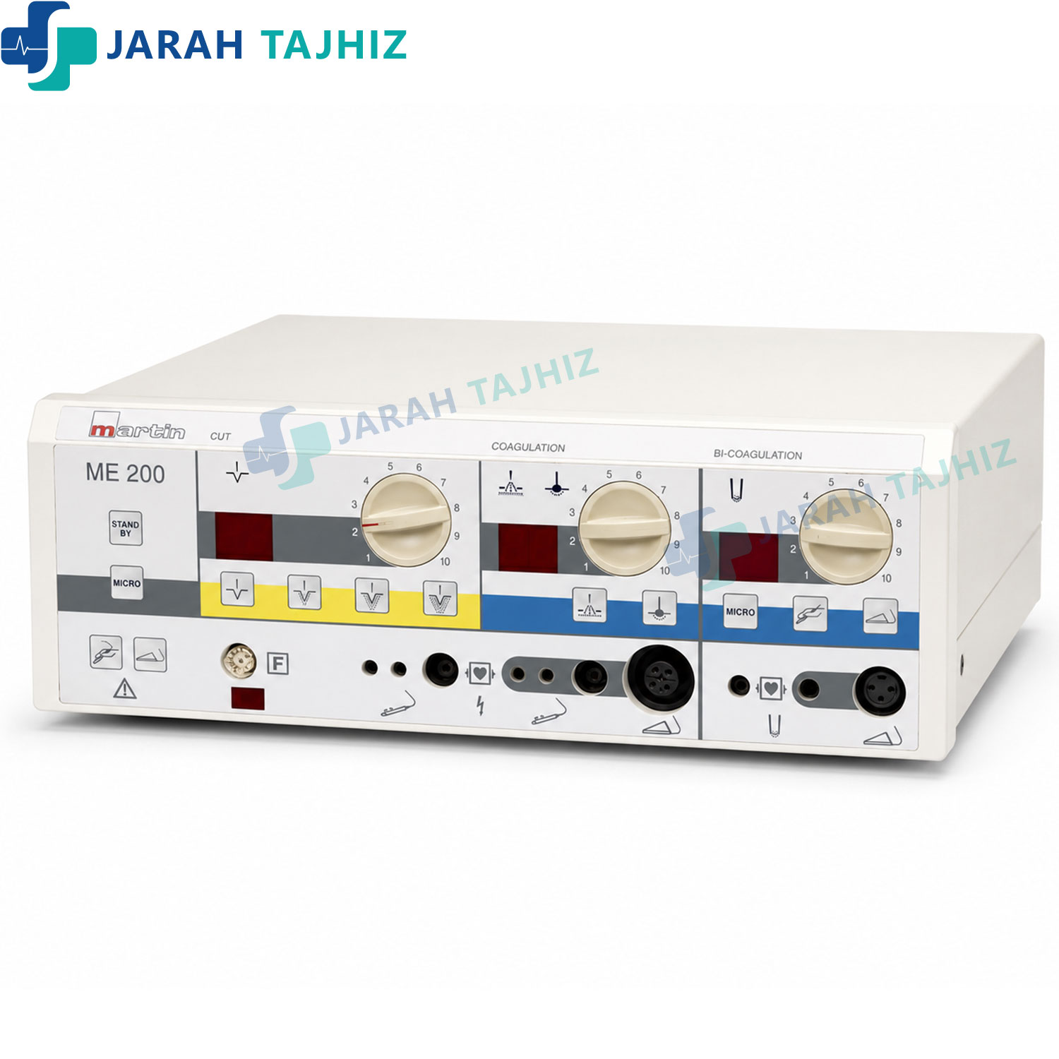 کوتر-مارتین-آلمان-مدل-ME200-جراح-تجهیز الکتروسرجری مارتین آلمان مدل ME200 توان 200 وات دارای مونوپلار و بایپلار همراه با پدال پا پنس بایپلار قلم مونوپلار کابل پلیت و پلیت کوتر